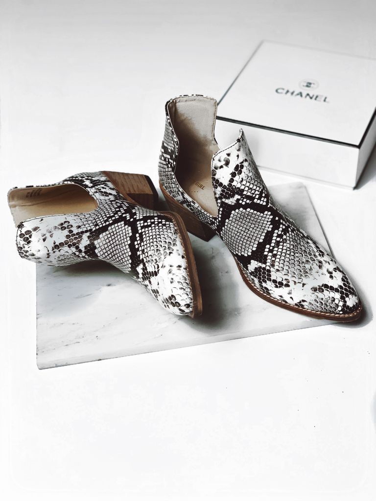 The Sienna Snakeskine Bootie