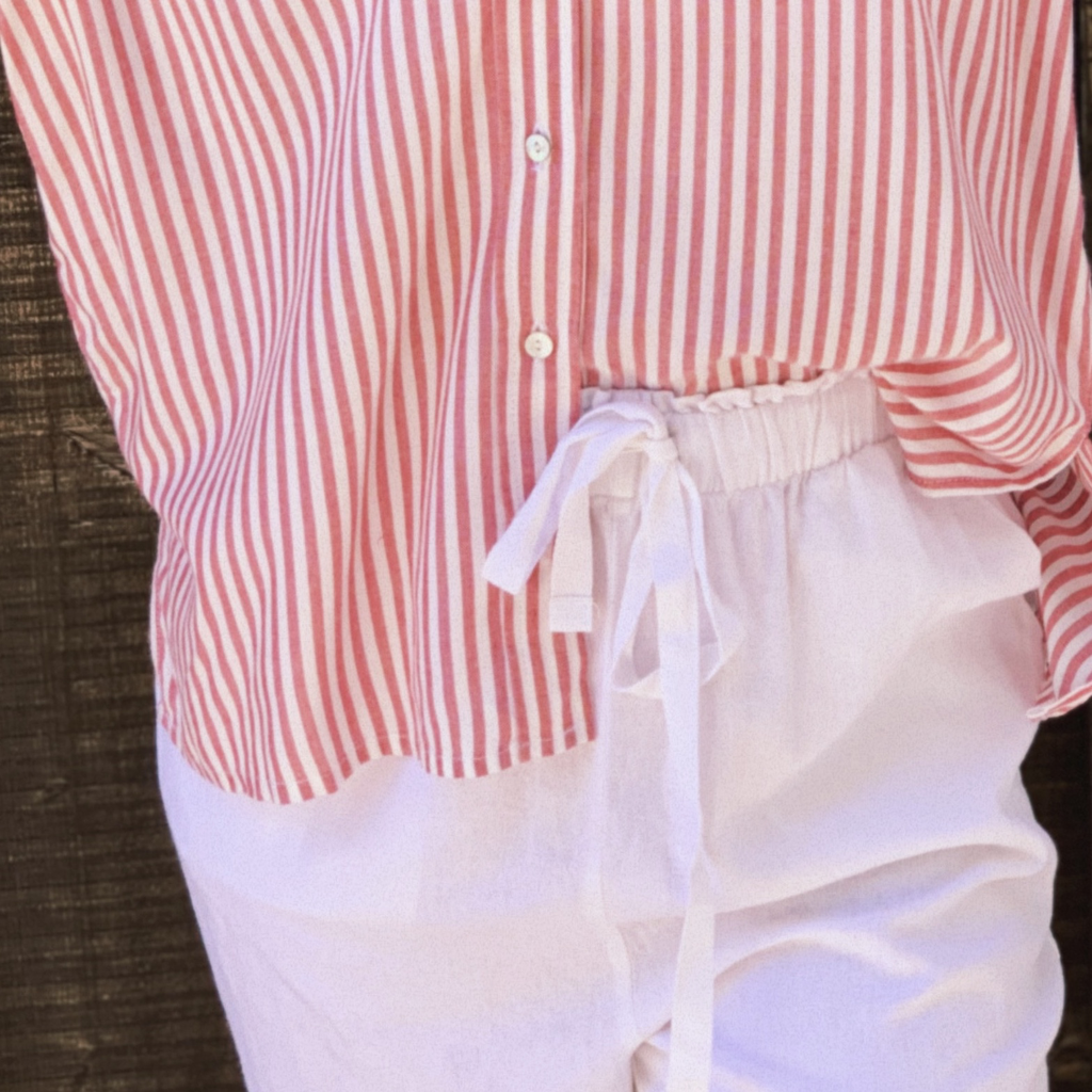 Classic Drawstring Linen Capri