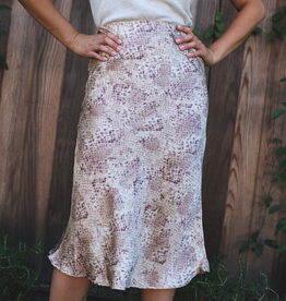 Snake Skin Middy Skirt