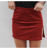 Corduroy Side Slit Mini Skirt