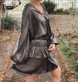 Shimmering Pleated Mini Dress