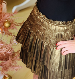 Pleated Tiered Mini Skirt