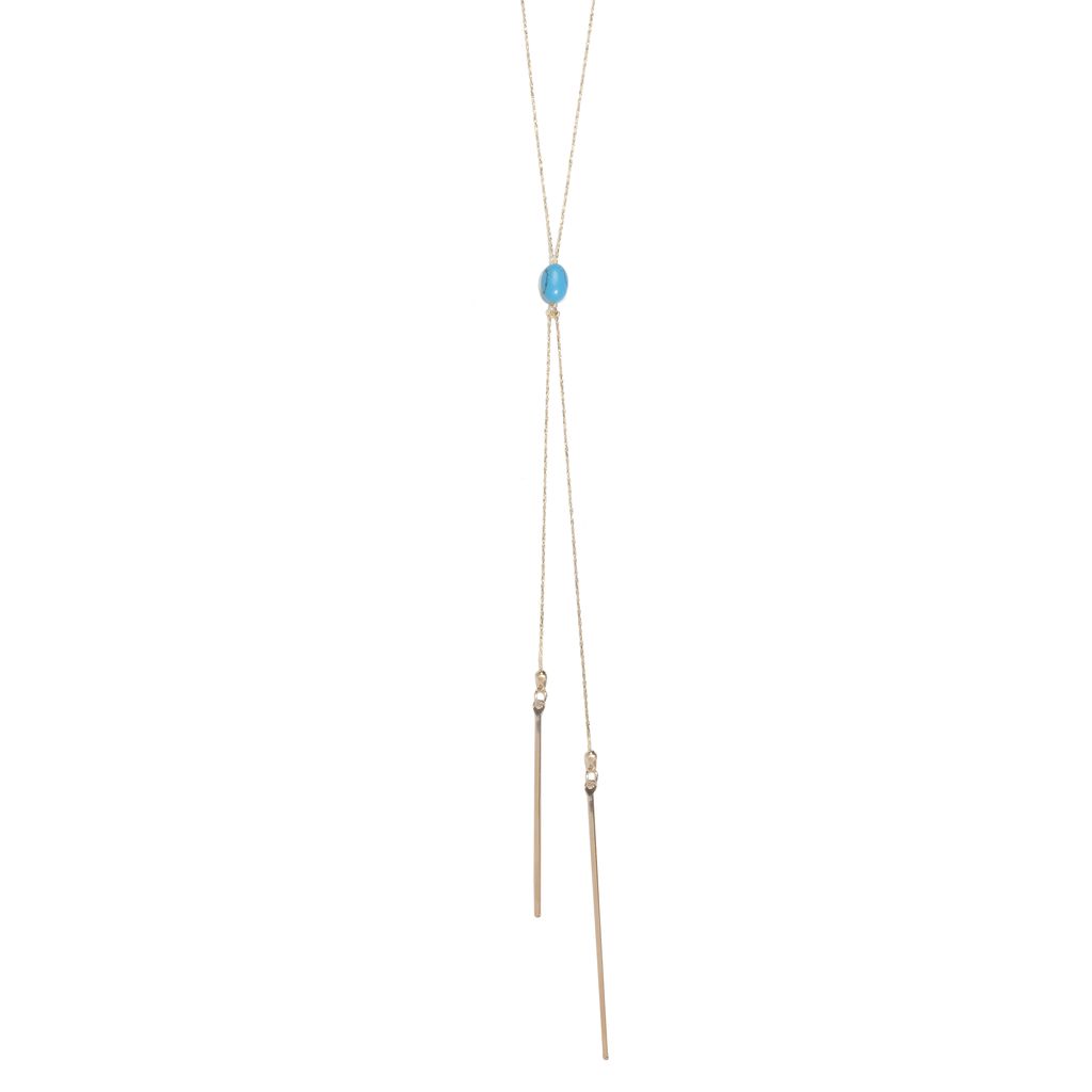 Turquoise Double Bar Drop Necklace