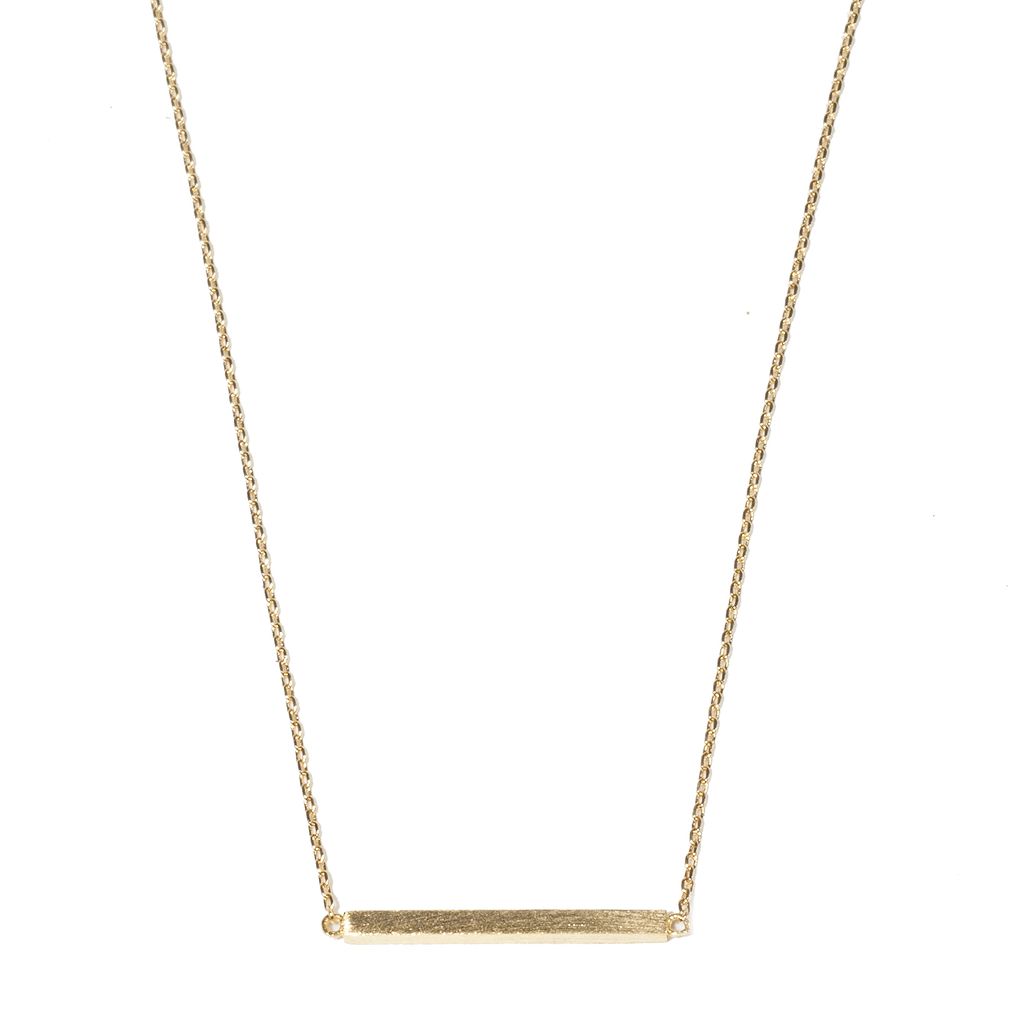 Brushed Metal Bar Necklace