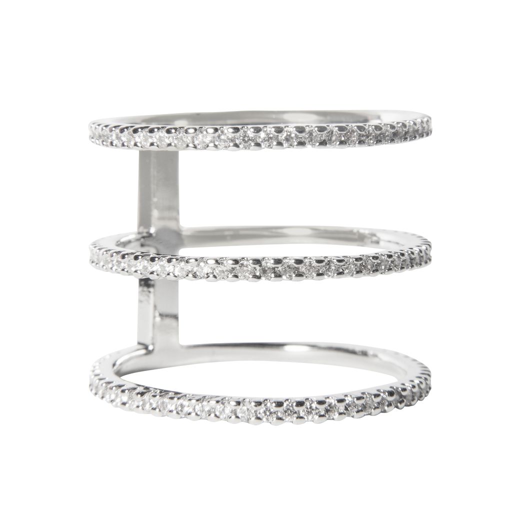 Rhinestone 3 Bar Ring