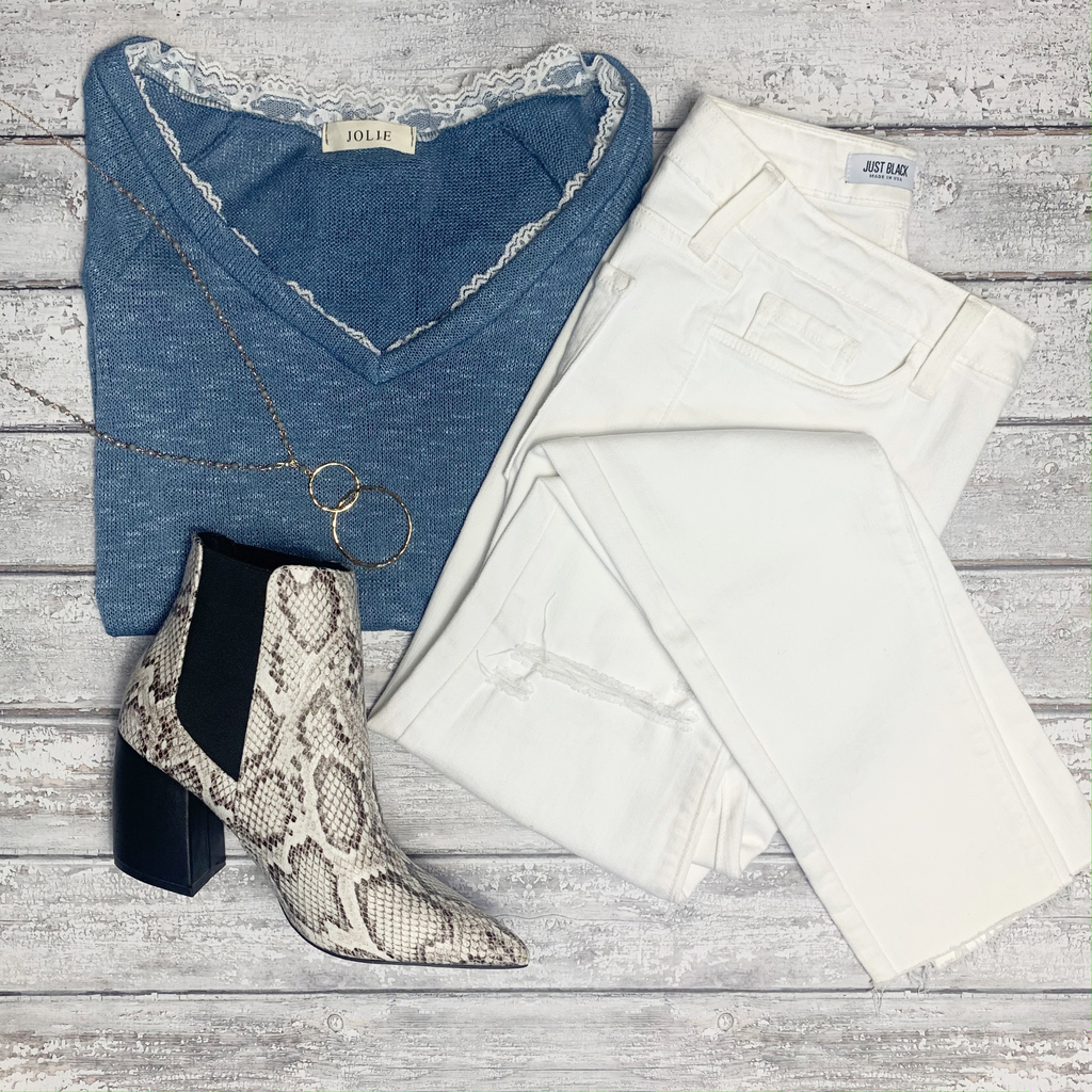 Natalie VNeck Top With Detail