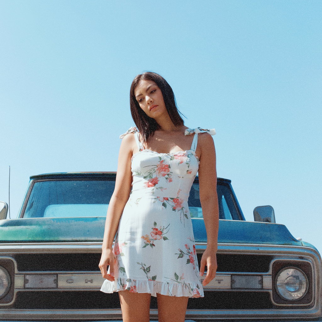 floral sweetheart dress