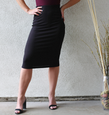 Solid Rib Midi Skirt