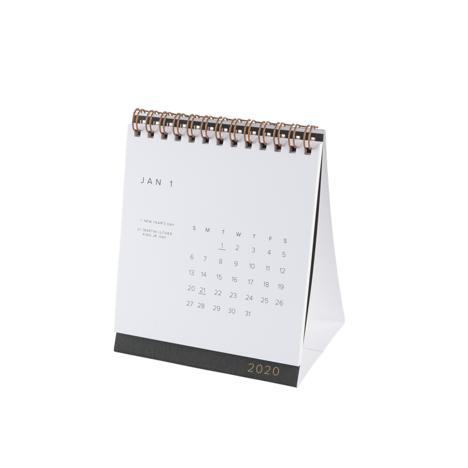 2020 Desk Calendar Charcoal Grey Nineteen Ten Home