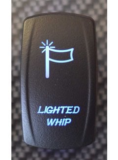 WLO - Rocker Switch / 5 -  Lighted Whip  - Blue