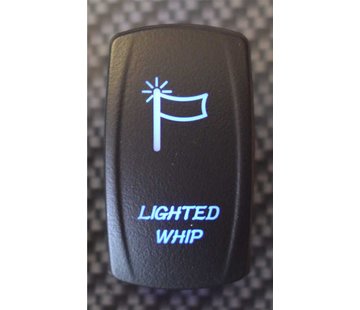 WLO - Rocker Switch / 5 -  Lighted Whip  - Blue