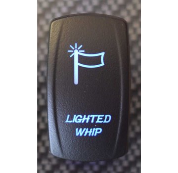 WLO - Rocker Switch / 5 -  Lighted Whip  - Blue