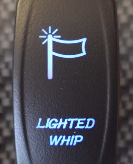 WLO - Rocker Switch / 5 -  Lighted Whip  - Blue