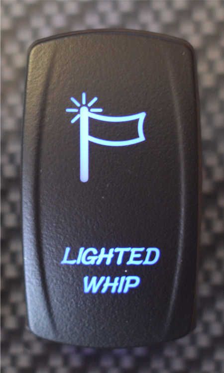 WLO WLO - Rocker Switch / 5 -  Lighted Whip  - Blue