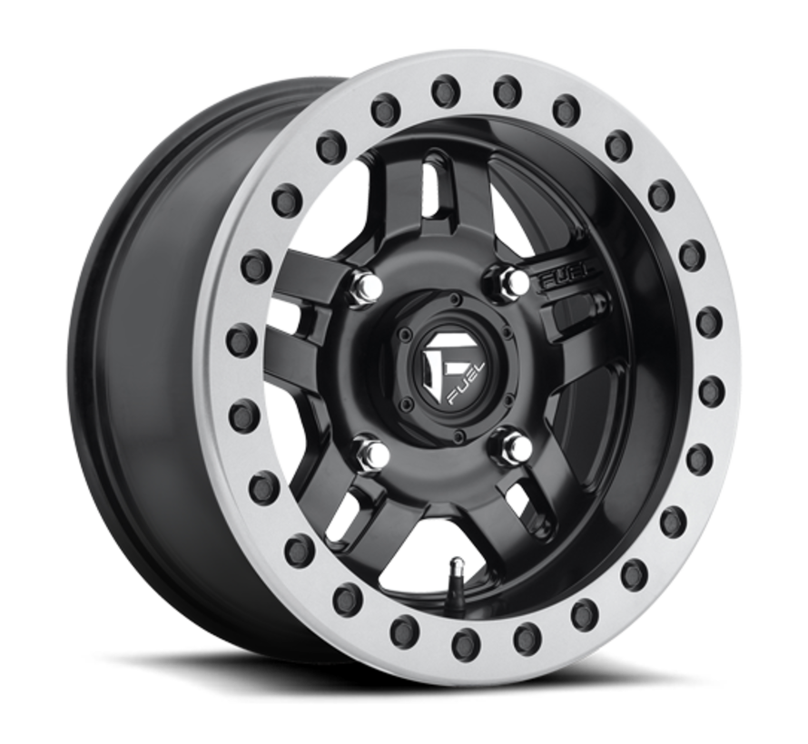 Fuel Off-Road - D917 Anza Beadlock Matte Black w/ Anthracite Ring 14x7 4/136 +13mm