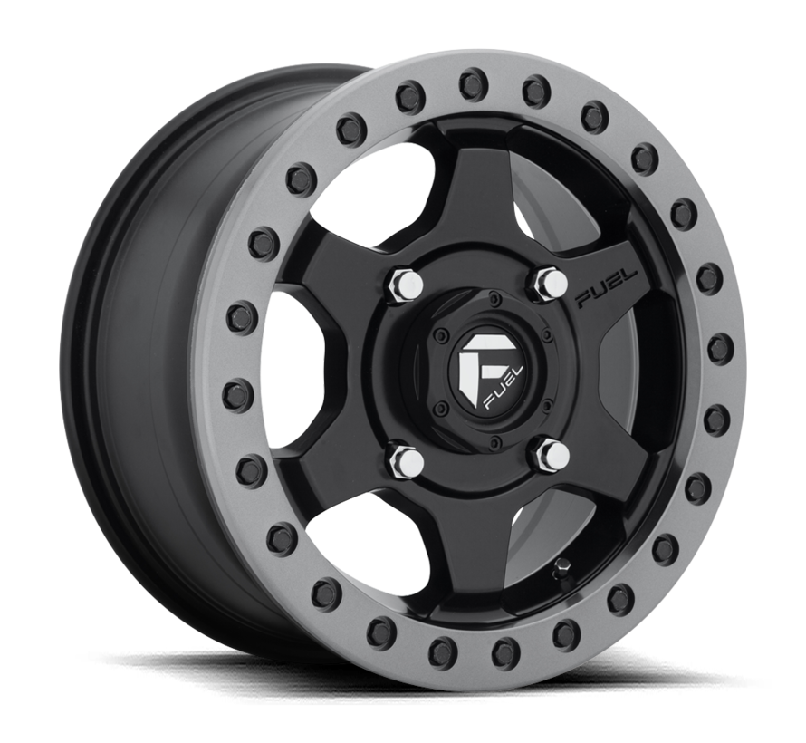 Fuel Off-Road - D914 Gatling Beadlock Matte Black w/ Anthracite Ring 15x7 4/136 +55mm