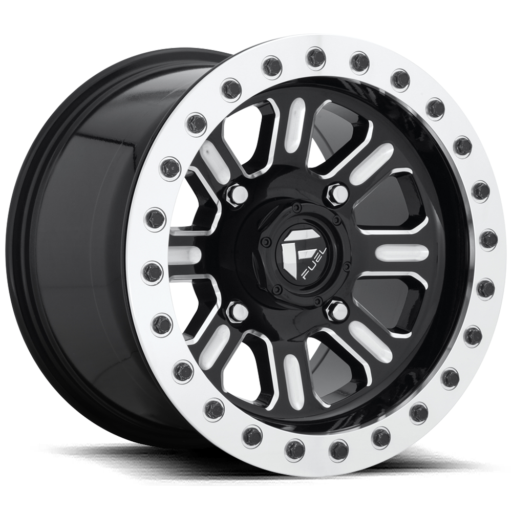 Fuel Off-Road Fuel Off-Road - D910 Hardline Beadlock (Lightweight Ring) Gloss Black & Milled 15x10 4/136 +25mm