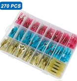 WLO 270 PCS Heat Shrink Wire Connector Kit Electrical Insulated Crimp Marine Automotive Terminals Set