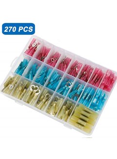 270 PCS Heat Shrink Wire Connector Kit Electrical Insulated Crimp Marine Automotive Terminals Set