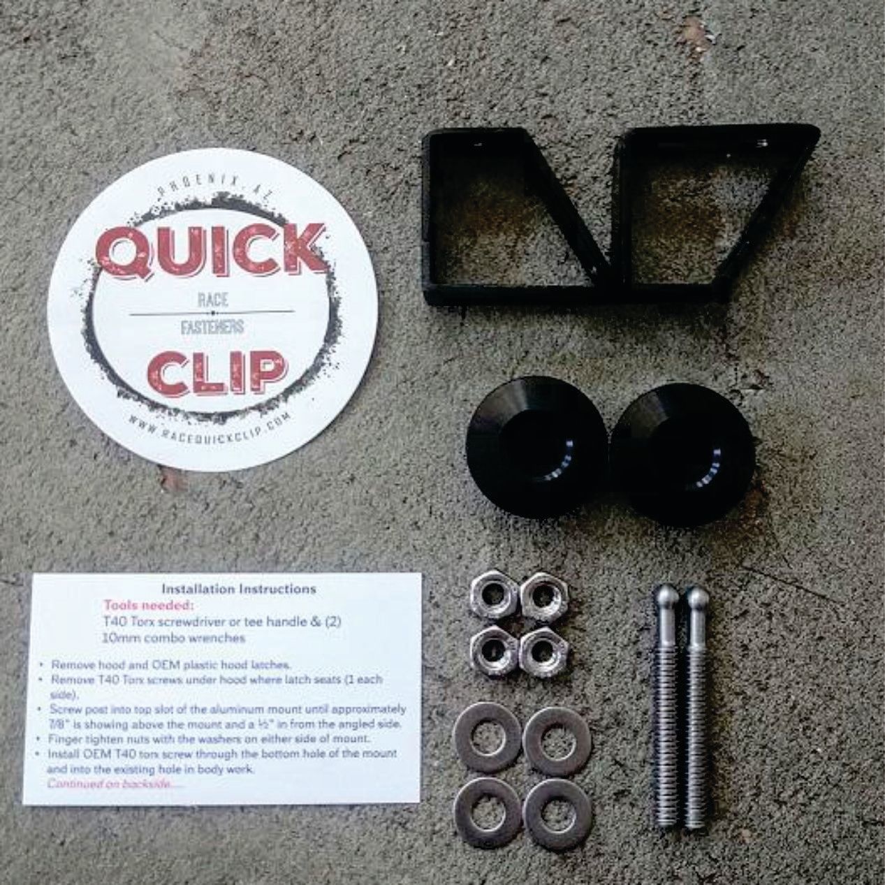 Quick Clip Race Fasteners - RZR Quick Release Hood Kit