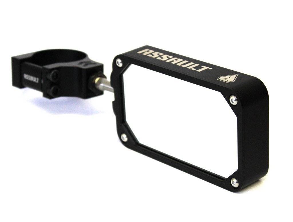 Assault Industries COMBAT Billet Side Mirror (set) w/Clamp Black/Blue