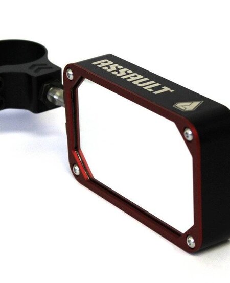 COMBAT Billet Side Mirror (set) w/Clamp Black/Red COMBAT Billet Side Mirror (set) w/Clamp Black/Red