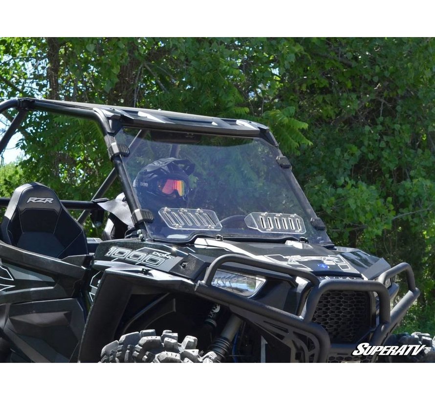 SATV - Polaris RZR 900/1000/XP/XPT Full VENTED Windshield - Clear Scratch Resistant - 2014-2018