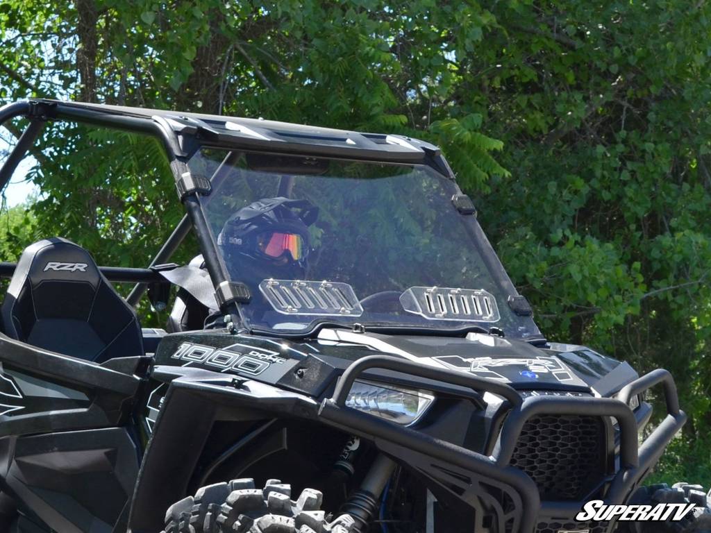 SuperATV SATV - Polaris RZR 900/1000/XP/XPT Full VENTED Windshield - Clear Scratch Resistant - 2014-2018