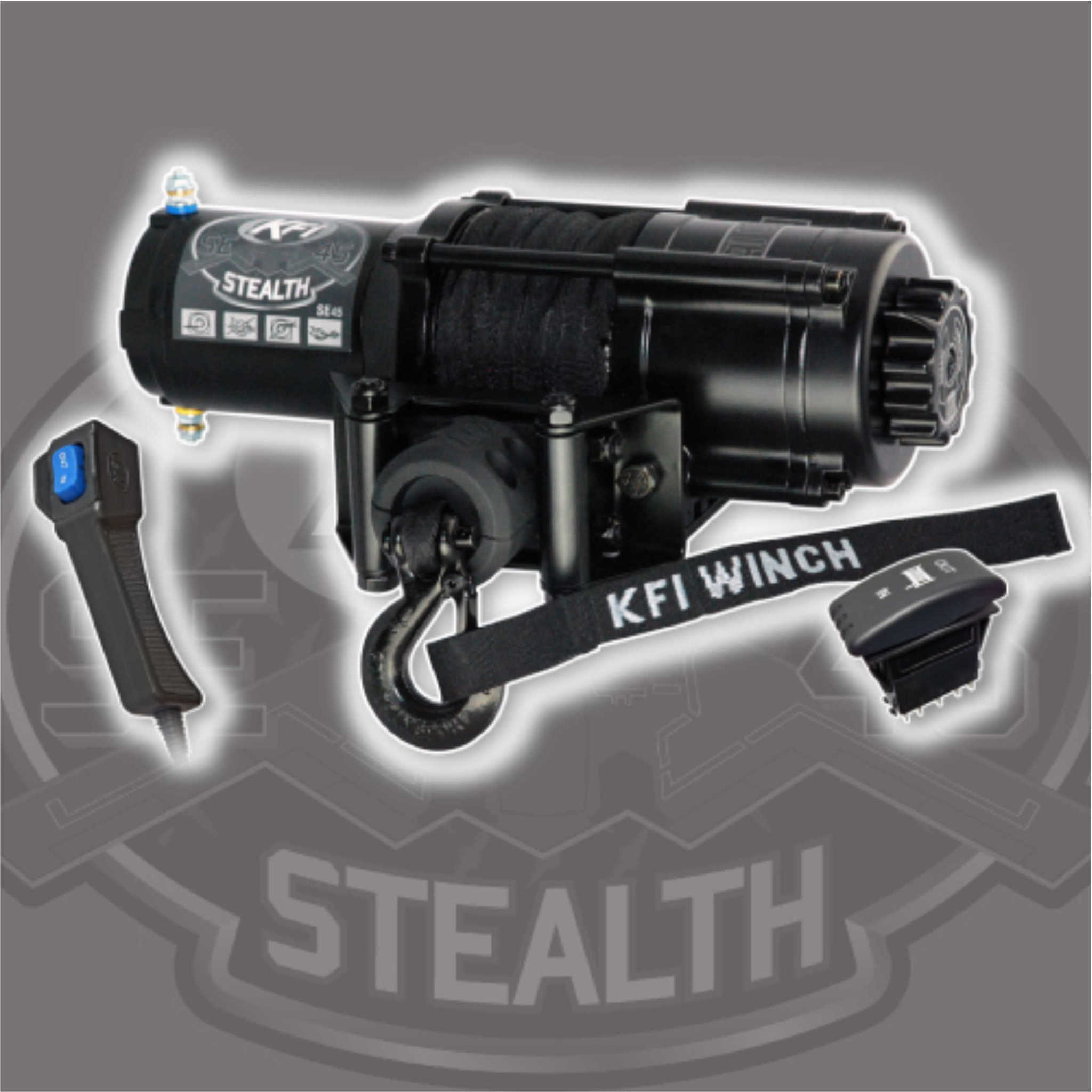 KFI Winch KFI - Stealth 4500 LB WInch - Synthetic SE45