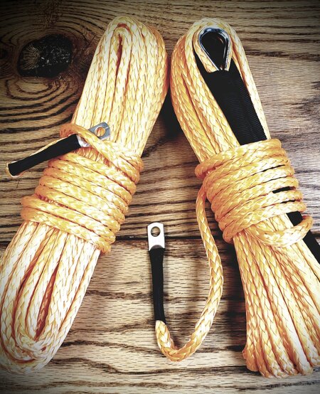 White Lightning Offroad  - Winch Rope 1/4" x 50' (with loop & thimble) - Orange