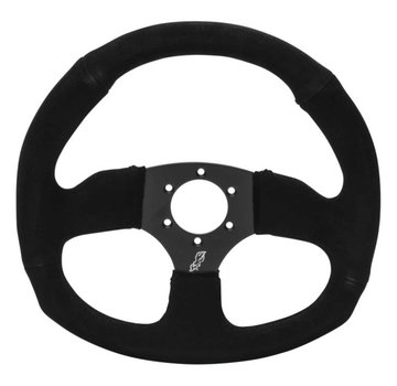 DragonFire Racing DragonFire Racing - Steering Wheel D-Shaped, Suede, Iron Series, 0" offset