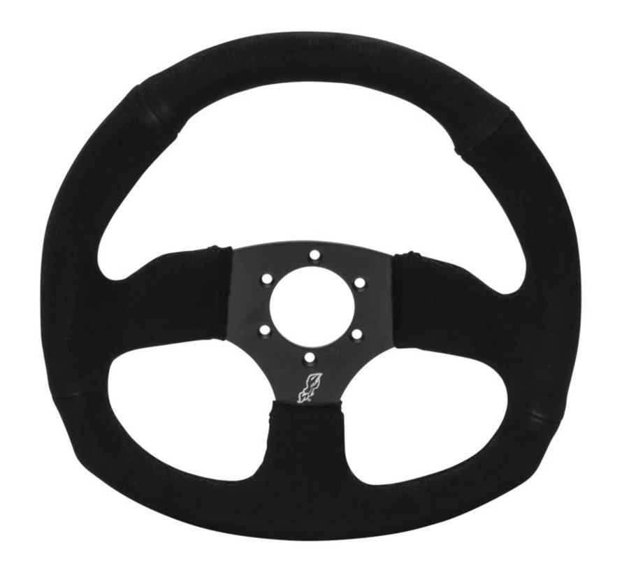 DragonFire Racing - Steering Wheel D-Shaped, Suede, Iron Series, 0" offset