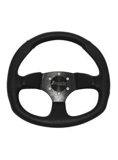 DragonFire Racing DragonFire Racing - Steering Wheel D-Shaped, Vinyl, Black, 0" offset