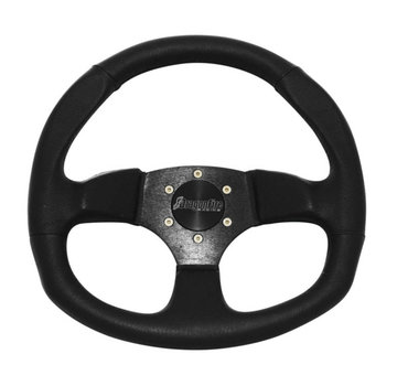 DragonFire Racing DragonFire Racing - Steering Wheel D-Shaped, Vinyl, Black, 0" offset