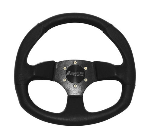 DragonFire Racing DragonFire Racing - Steering Wheel D-Shaped, Vinyl, Black, 0" offset