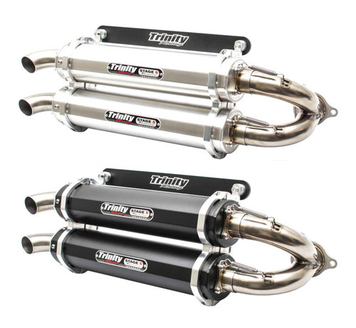 Trintiy Racing Trinity Exhaust - Polaris XP/XPT - Turbo S - Dual Slip On - Black or Brushed