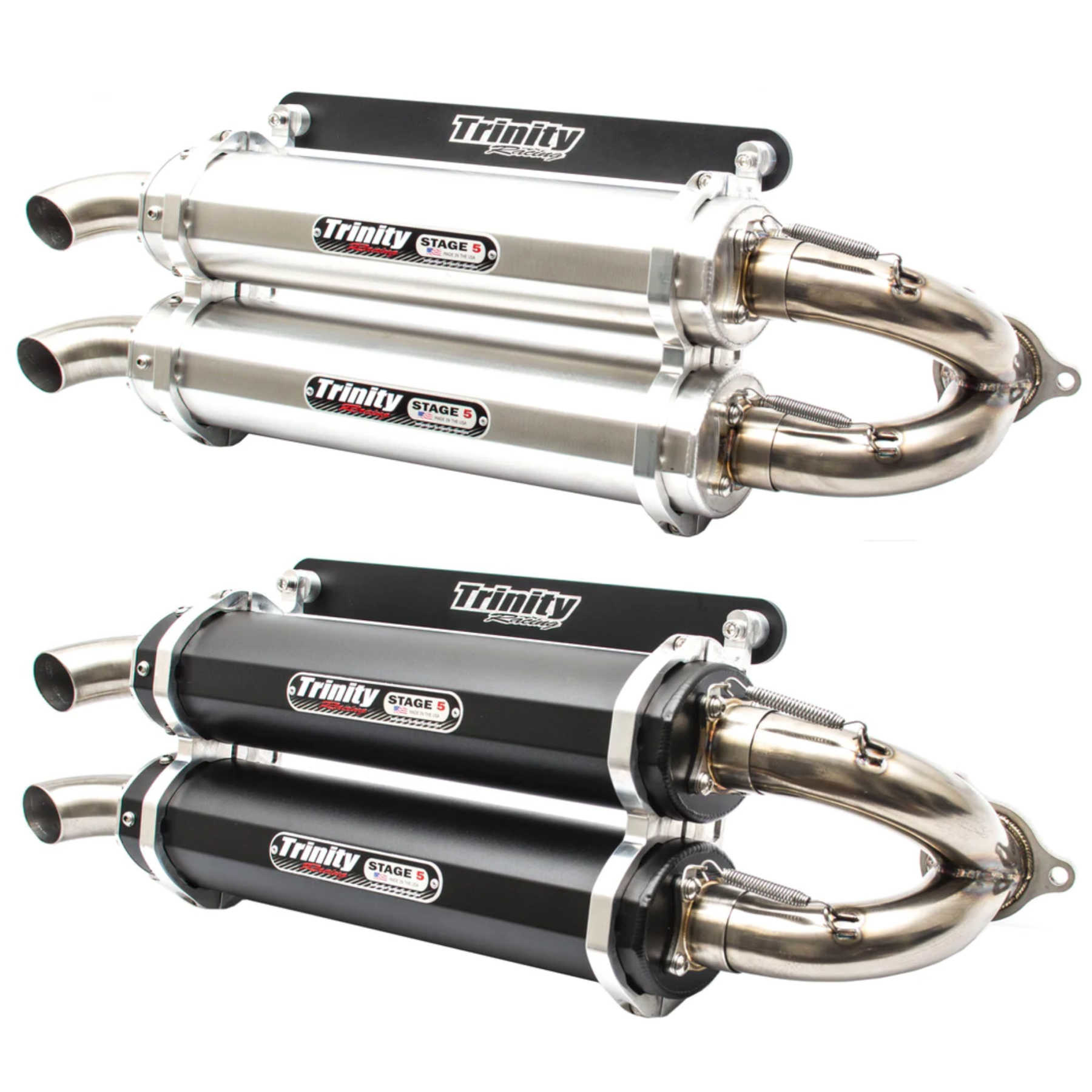 Trintiy Racing Trinity Exhaust - Polaris XP +15 - Dual Slip On - Black or Brushed