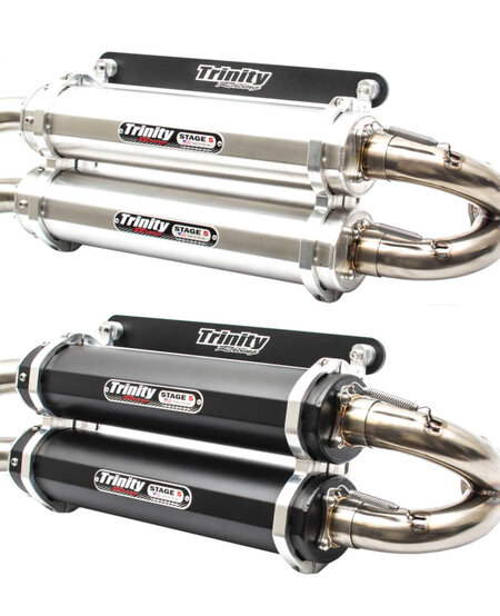 Trinity Exhaust - Polaris General Full Dual Full - Black or Brushed