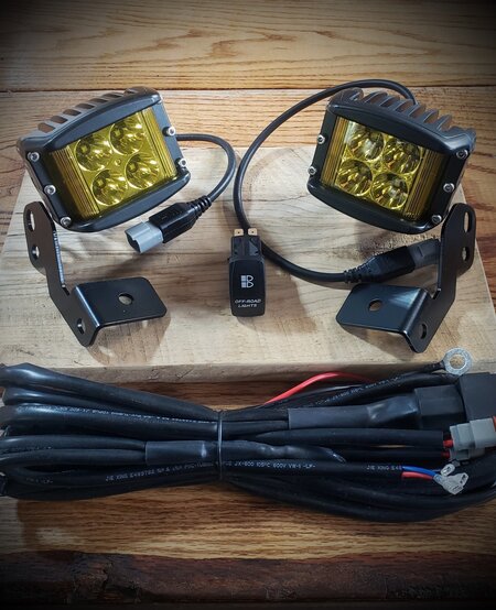 White Lightning Offroad - 40 Watt Side Shooter YELLOW LED Pod Light Kit (Lights and Harness)