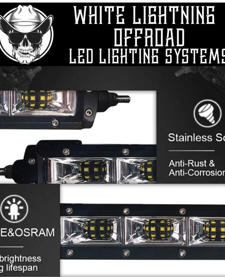 White Lightning Offroad - 30" Single Row SCENE LED Light Bar