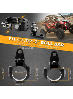 White Lightning White Lightning Offroad - Whip / LED Pod Light/Antenna Bar Clamp Mount - 360 Degree - 1.75" - 2.00"