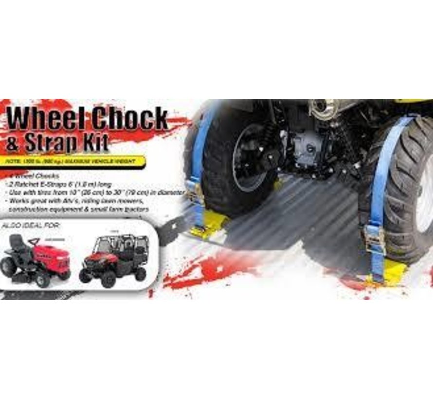 2 X 6' 1500 LB UTV Wheel Chock & Strap Kit