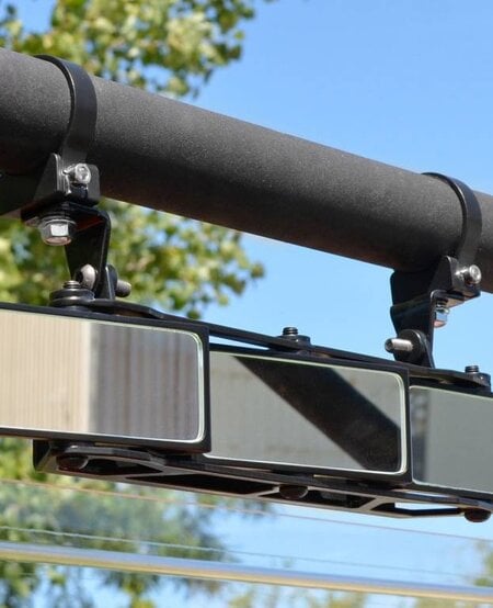 3 Panel Rear View Mirror with 1.75" Clamps