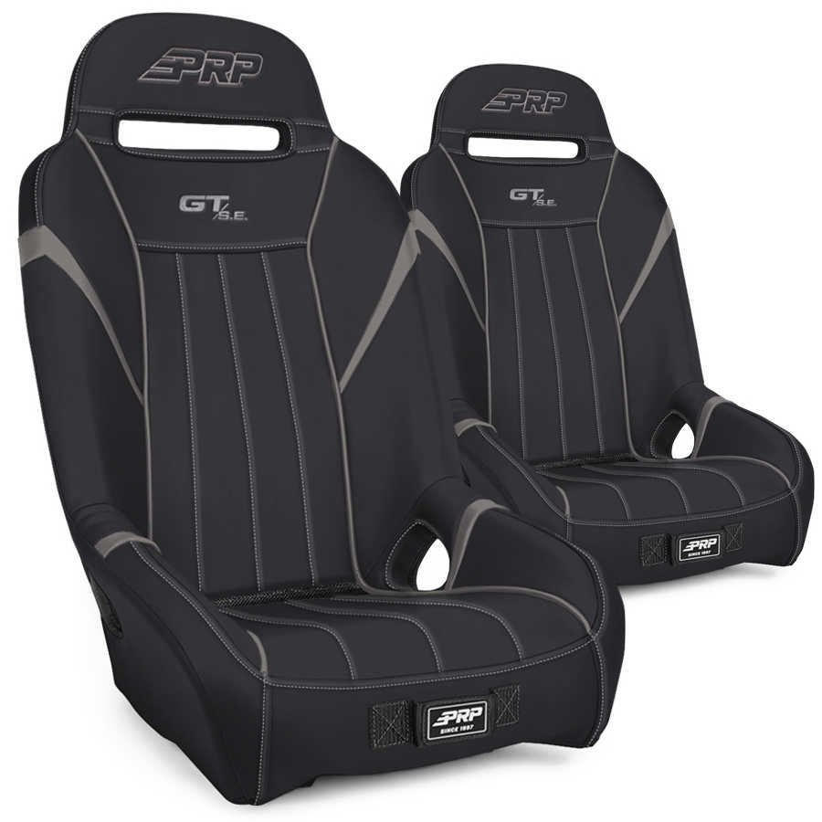 PRP Seats PRP - GT/SE Suspension Seat - Pre-Designed - Black / Gray (2 Seats w/ Mounts)