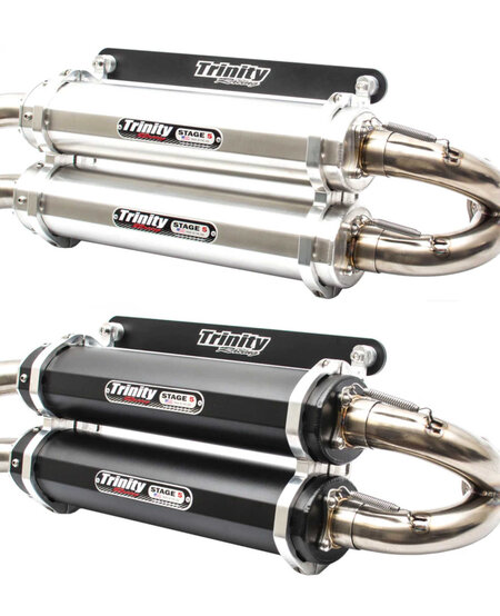Trinity Exhaust - Polaris XP/XPT - Turbo R / Pro XP - Dual Slip On - Black or Brushed