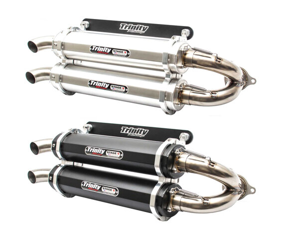 Trintiy Racing Trinity Exhaust - Polaris XP/XPT - Turbo R / Pro XP - Dual Slip On - Black or Brushed