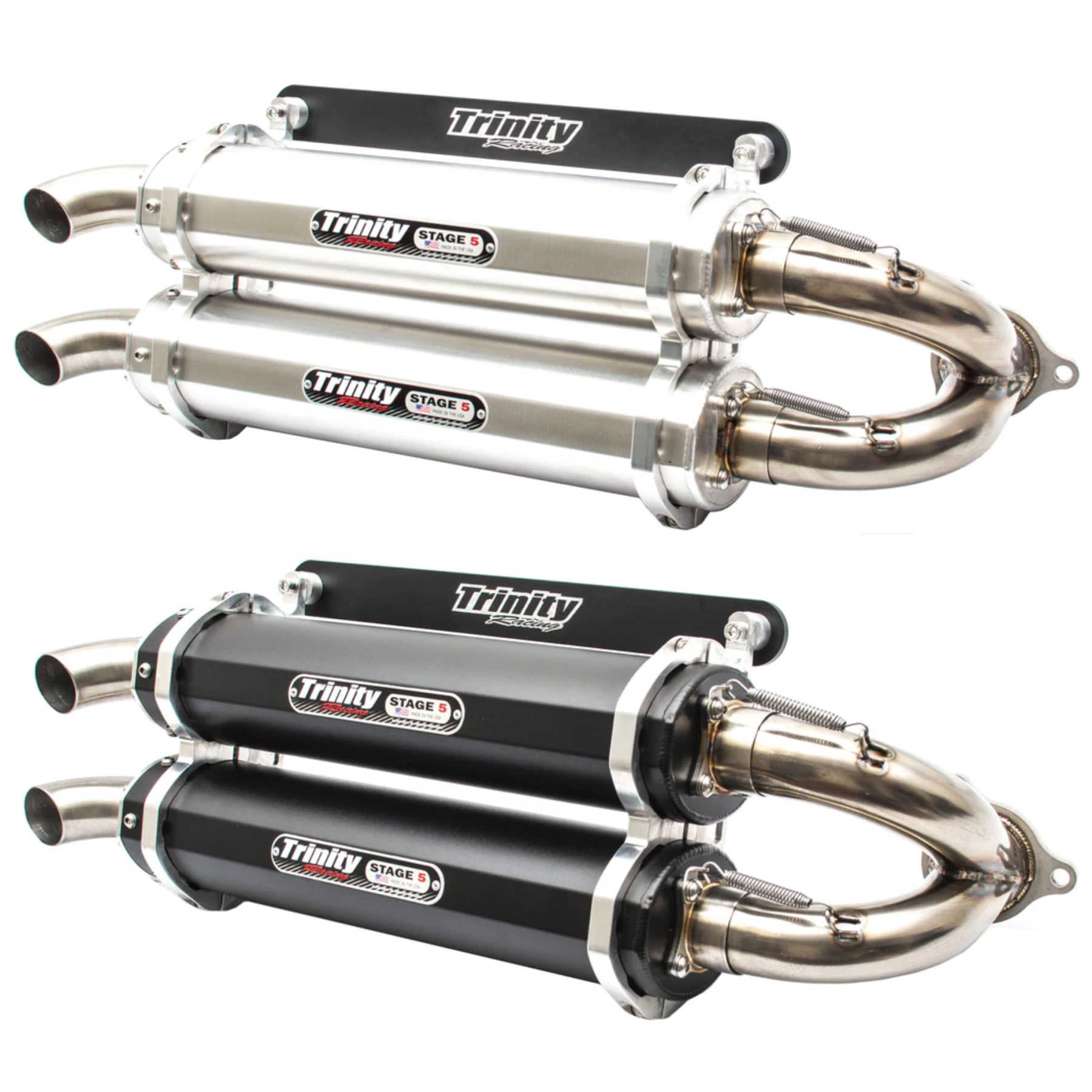 Trintiy Racing Trinity Exhaust - Polaris XP/XPT - Turbo R / Pro XP - Dual Slip On - Black or Brushed