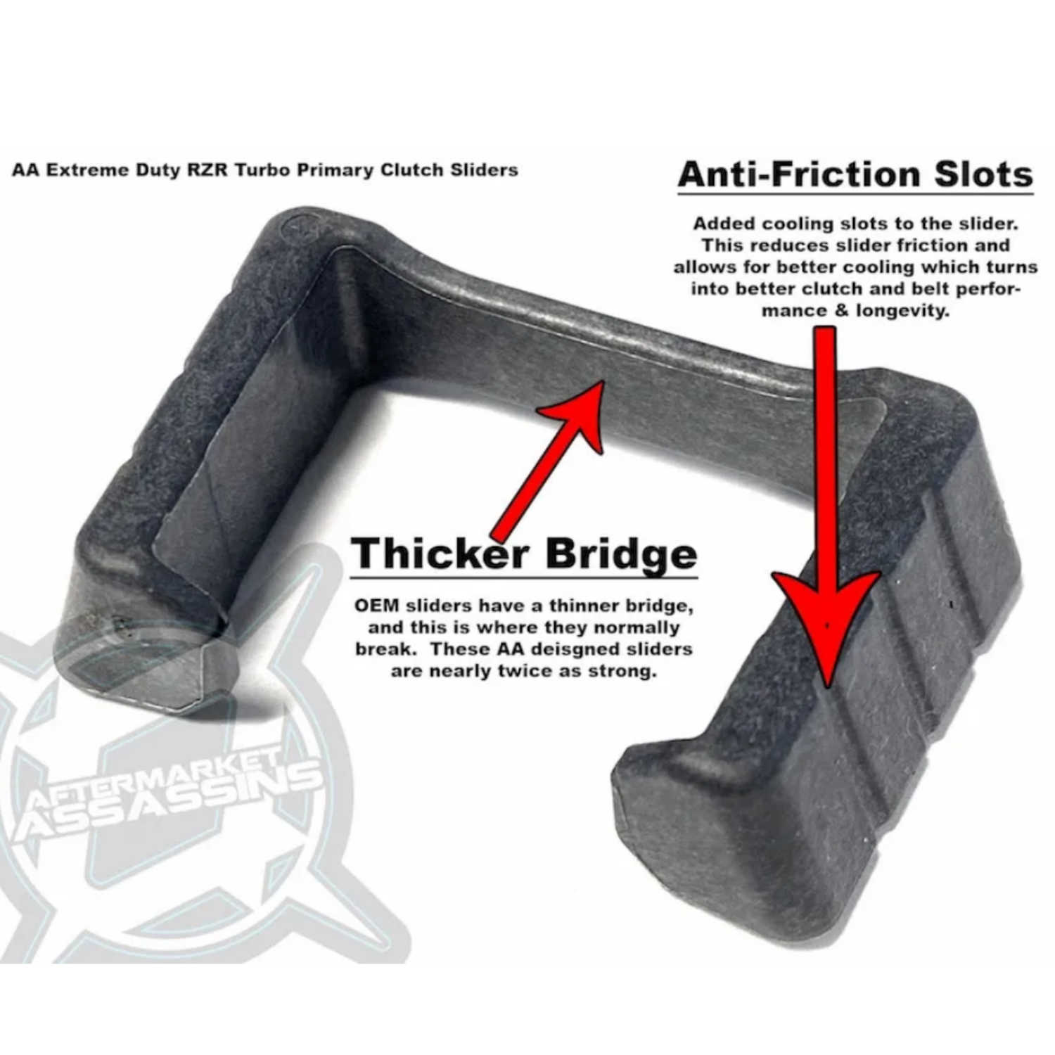 Aftermarket Assassins Aftermarket Assassins - Extreme Heavy Duty 2016-20 RZR Turbo & 2018-22 RS1 Primary Clutch Sliders