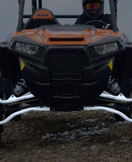 SATV - Polaris RZR XP Turbo/1000 High Clearance 1.5" Forward Offset A-Arms (Chromoly) - Lime Squeeze