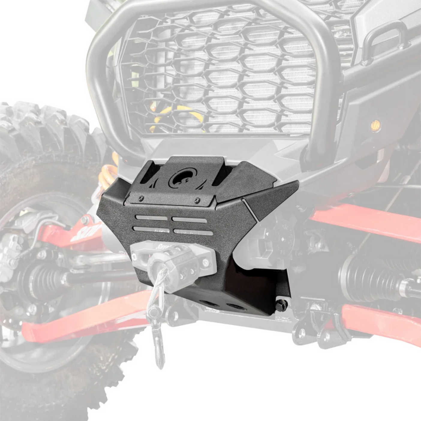 SuperATV SATV - Polaris 2024 RZR XP Winch Mounting Plate w/ 6000# Black Ops Winch